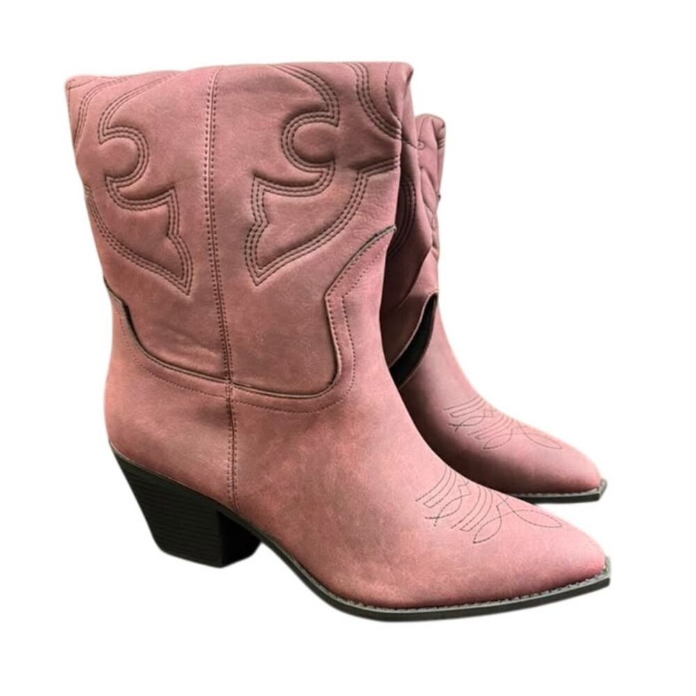 Women's Journee Collection Chantry Mid Calf Western Boots, Oxyblood 12M.